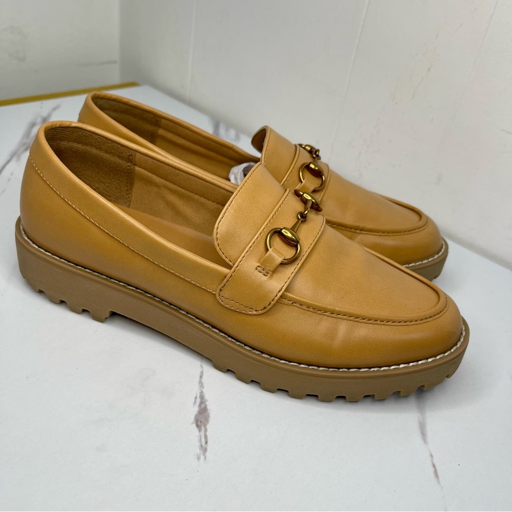 Chunky Platform Loafers Low Heel Flats Lug Sole SlipOn Penny Loafers OfficeWork - Picture 5 of 11